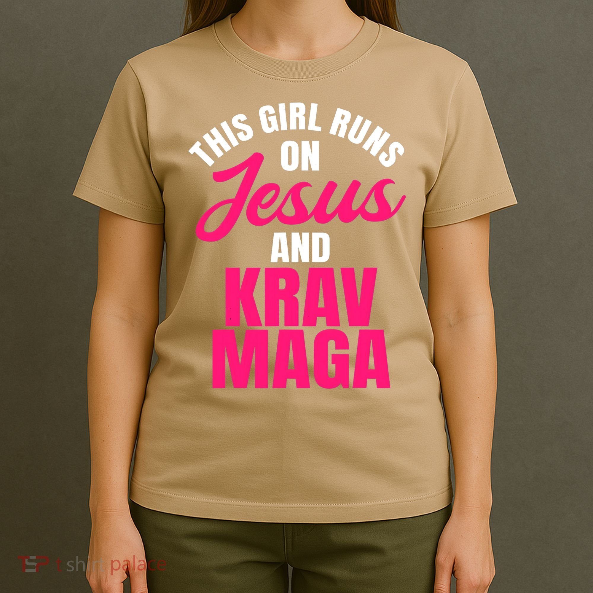Krav Maga Run On Jesus MMA Self Defense Contact Combat T-Shirt