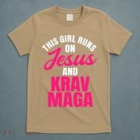 Krav Maga Run On Jesus MMA Self Defense Contact Combat T-Shirt thumb 5