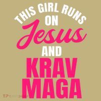 Krav Maga Run On Jesus MMA Self Defense Contact Combat Button thumb 1
