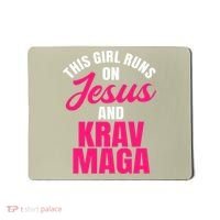 Krav Maga Run On Jesus MMA Self Defense Contact Combat Mousepad thumb 0