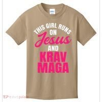Krav Maga Run On Jesus MMA Self Defense Contact Combat Kids T-Shirt thumb 0