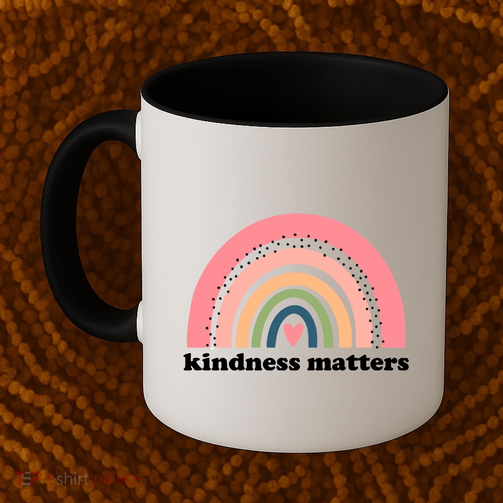 Kindness Matters Rainbow Heart Coffee Mug