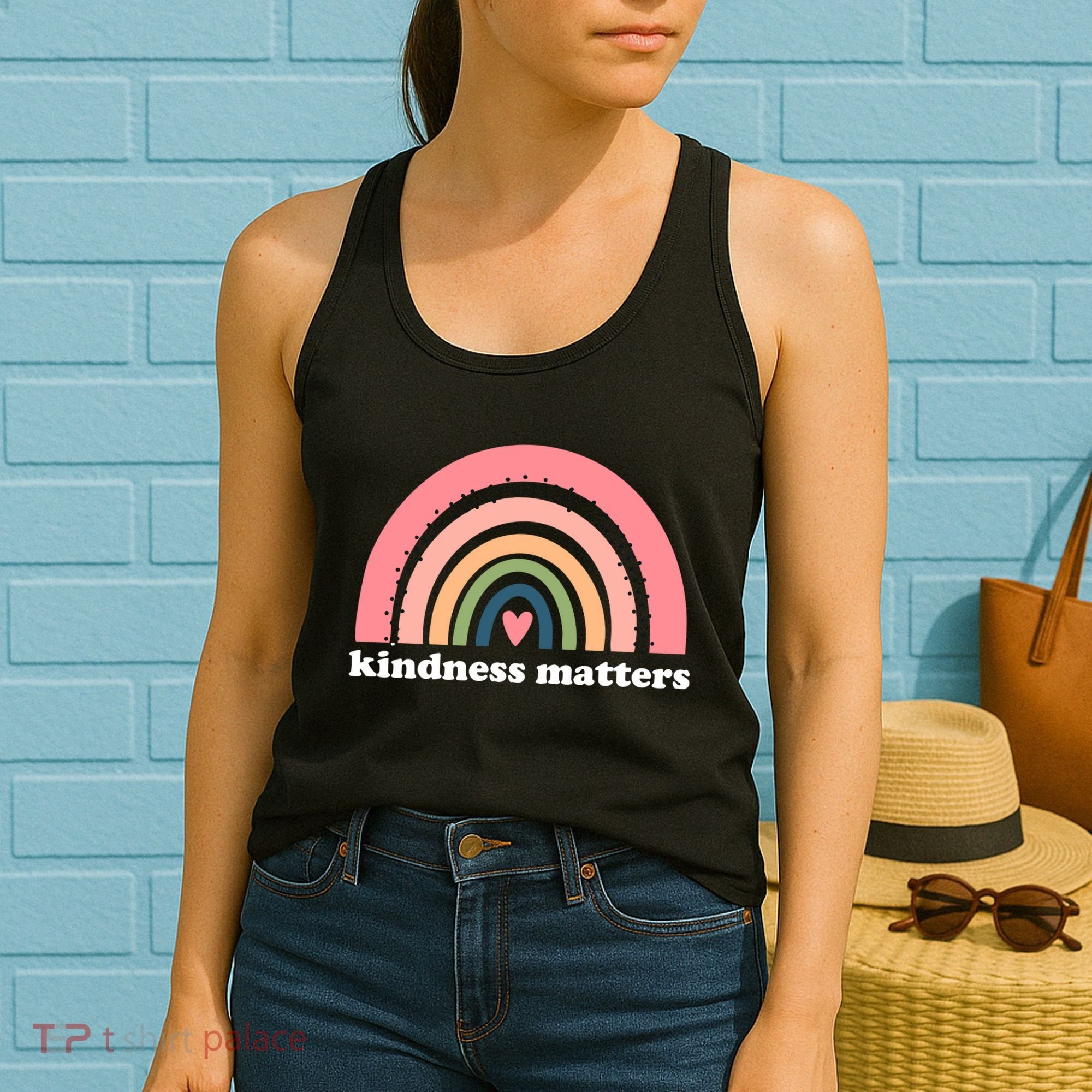 Kindness Matters Rainbow Heart Women's Tank Top
