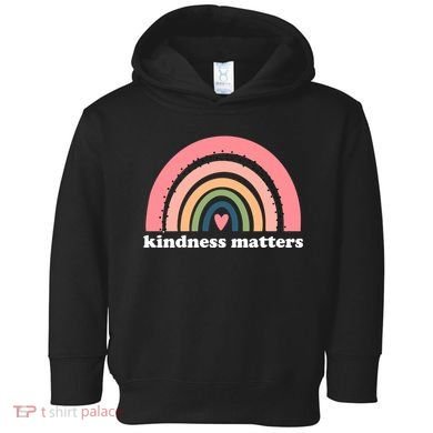 Kindness Matters Rainbow Heart Toddler Hoodie
