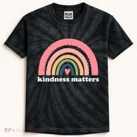 Kindness Matters Rainbow Heart Kids Tie-Dye T-Shirt thumb 0