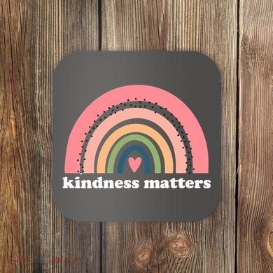 Kindness Matters Rainbow Heart Coaster