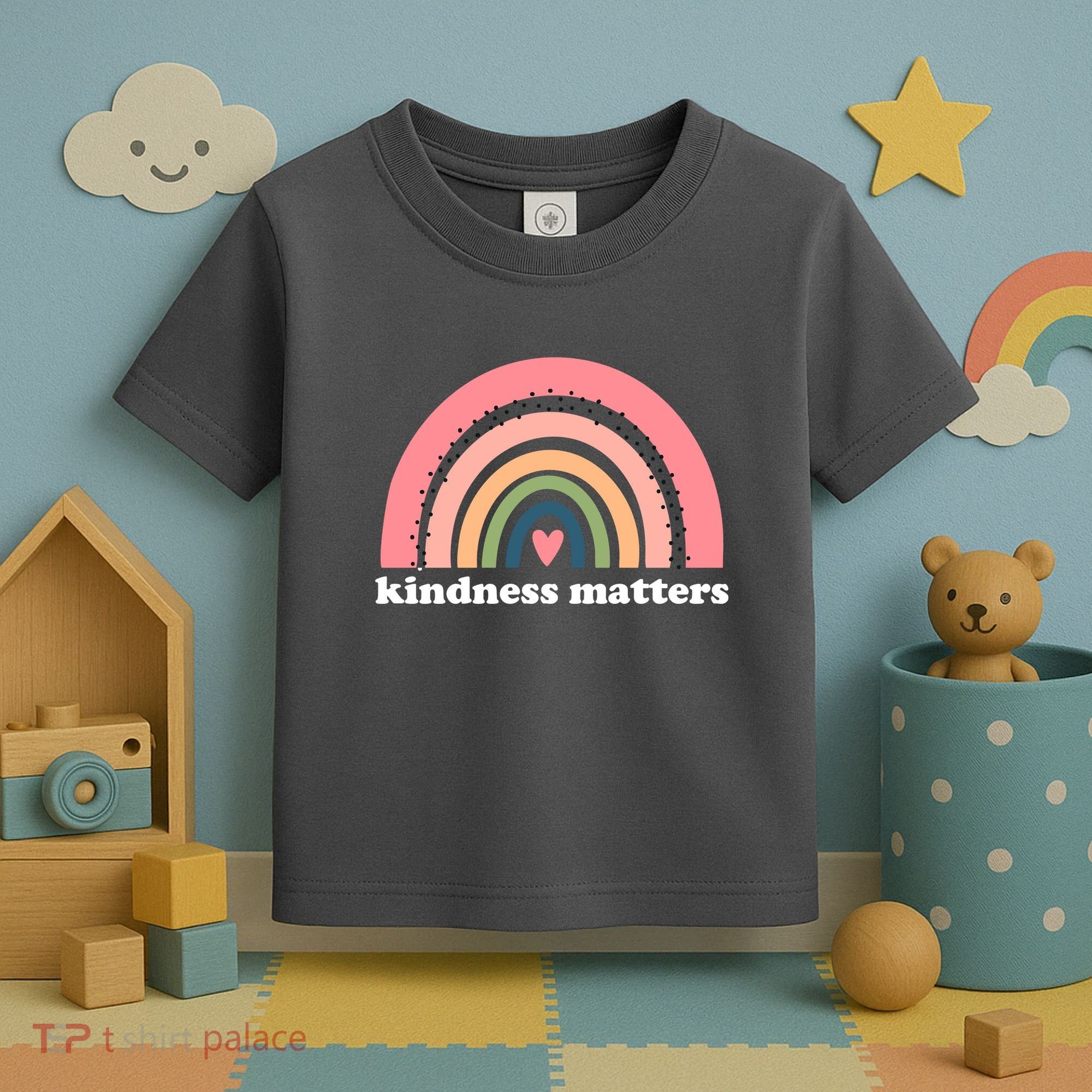 Kindness Matters Rainbow Heart Toddler T-Shirt