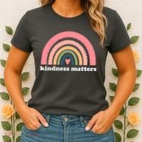 Kindness Matters Rainbow Heart Women's T-Shirt thumb 2