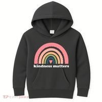 Kindness Matters Rainbow Heart Kids Hoodie thumb 0