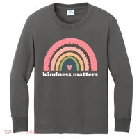 Kindness Matters Rainbow Heart Kids Long Sleeve Shirt thumb 0