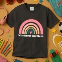 Kindness Matters Rainbow Heart Kids T-Shirt thumb 3