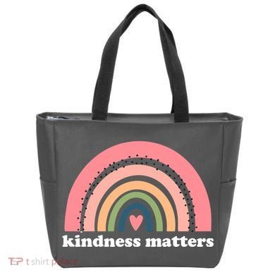 Kindness Matters Rainbow Heart Tote Bag