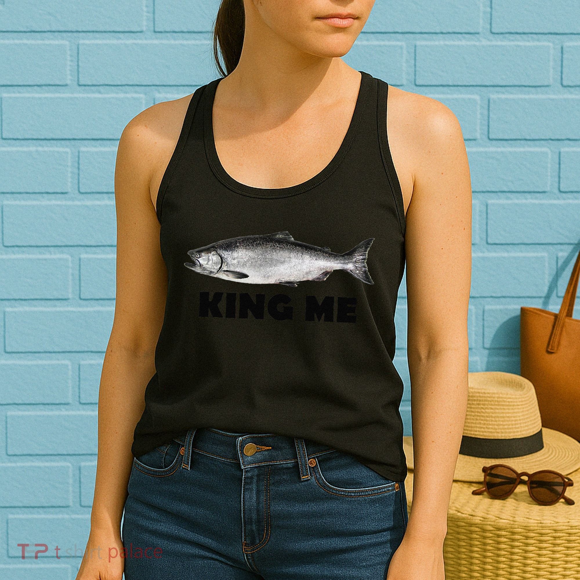 King Me Salmon Fishing Women's Tank Top