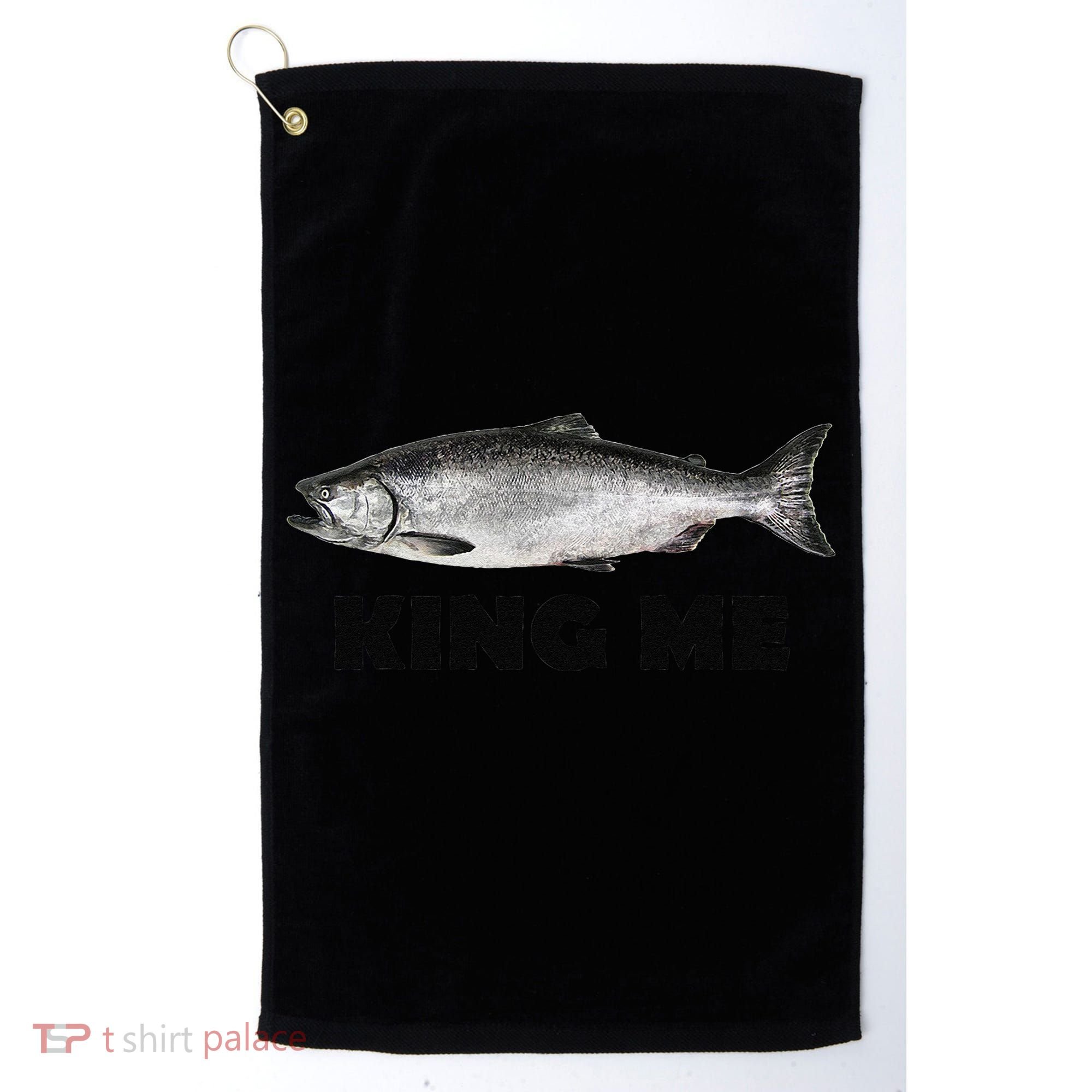 King Me Salmon Fishing Golf Towel