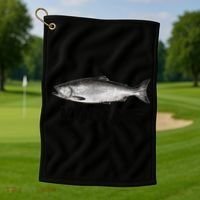 King Me Salmon Fishing Golf Towel thumb 1