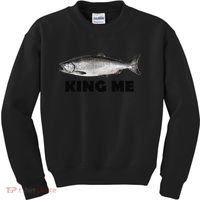 King Me Salmon Fishing Kids Sweatshirt thumb 0