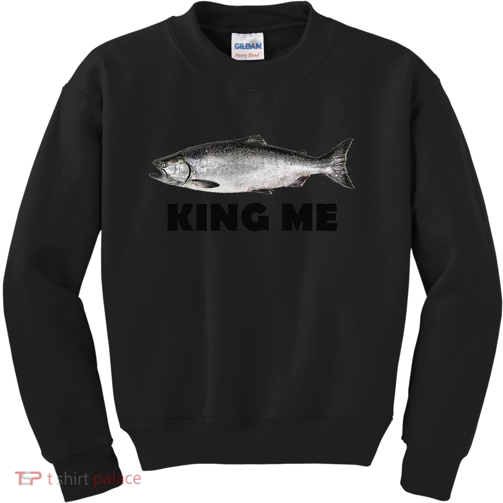 King Me Salmon Fishing Kids Sweatshirt