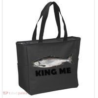 King Me Salmon Fishing Tote Bag thumb 2
