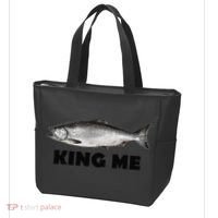 King Me Salmon Fishing Tote Bag thumb 3