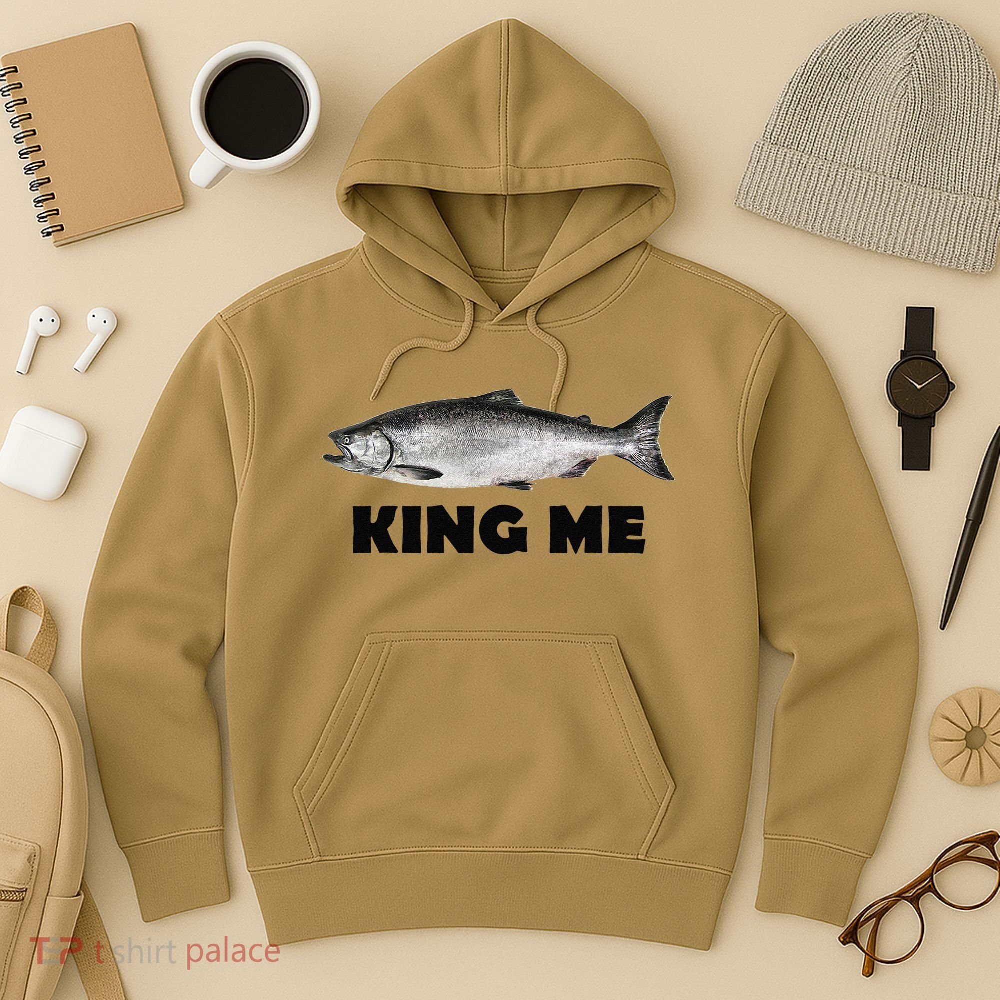 King Me Salmon Fishing Hoodie