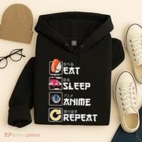 Kawaii Manga Sushi Eat Sleep Anime Repeat Cute Anime Hoodie thumb 4