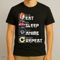 Kawaii Manga Sushi Eat Sleep Anime Repeat Cute Anime T-Shirt thumb 3