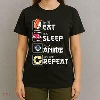 Kawaii Manga Sushi Eat Sleep Anime Repeat Cute Anime T-Shirt thumb 4