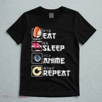 Kawaii Manga Sushi Eat Sleep Anime Repeat Cute Anime T-Shirt thumb 5