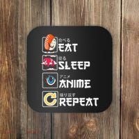 Kawaii Manga Sushi Eat Sleep Anime Repeat Cute Anime Coaster thumb 0