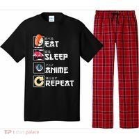 Kawaii Manga Sushi Eat Sleep Anime Repeat Cute Anime Pajama Set thumb 0