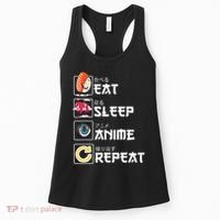 Kawaii Manga Sushi Eat Sleep Anime Repeat Cute Anime Women's Tank Top thumb 0