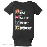 Kawaii Manga Sushi Eat Sleep Anime Repeat Cute Anime Baby Bodysuit thumb 0