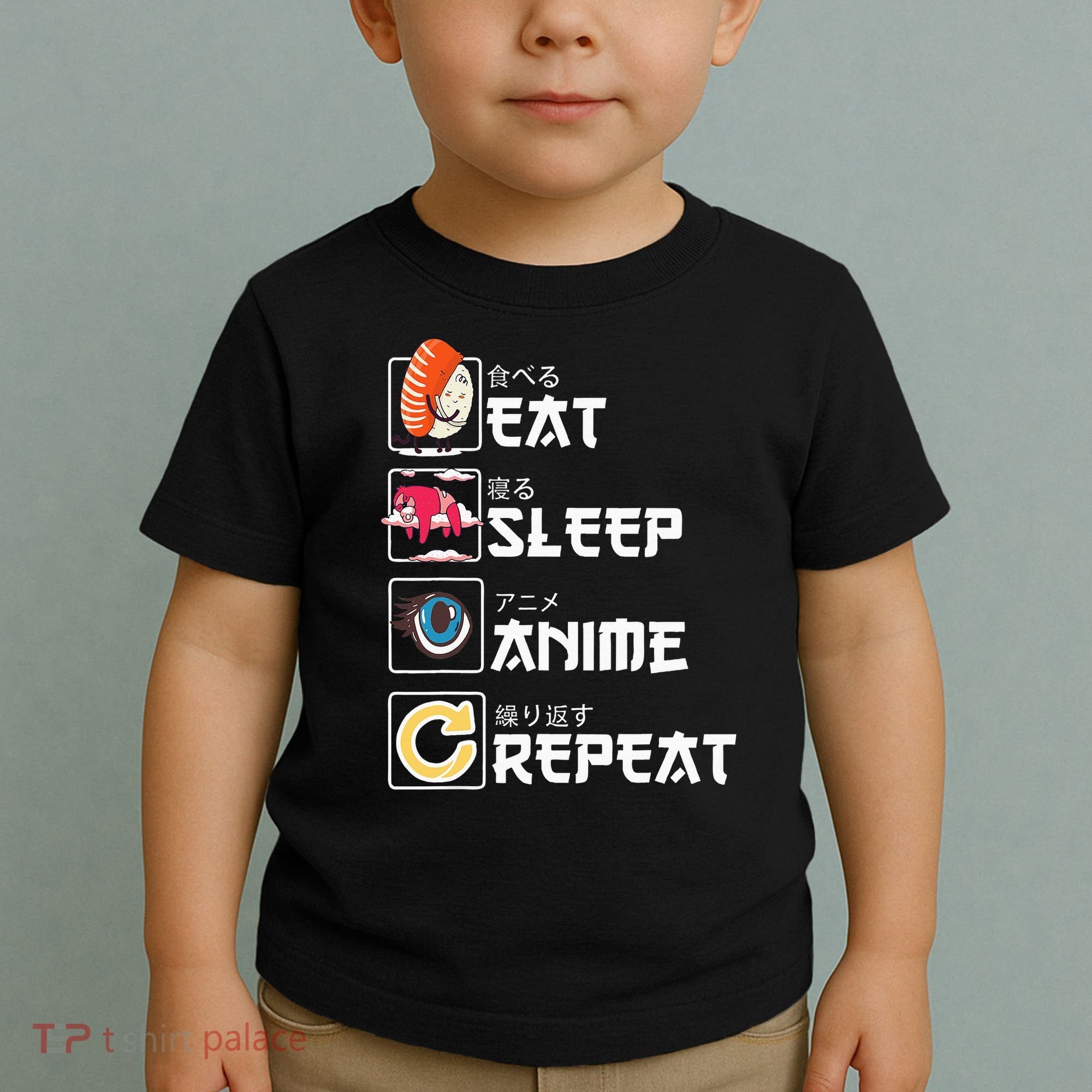 Kawaii Manga Sushi Eat Sleep Anime Repeat Cute Anime Toddler T-Shirt