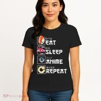 Kawaii Manga Sushi Eat Sleep Anime Repeat Cute Anime Women's T-Shirt thumb 4