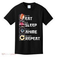 Kawaii Manga Sushi Eat Sleep Anime Repeat Cute Anime Kids T-Shirt thumb 0