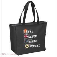 Kawaii Manga Sushi Eat Sleep Anime Repeat Cute Anime Tote Bag thumb 2
