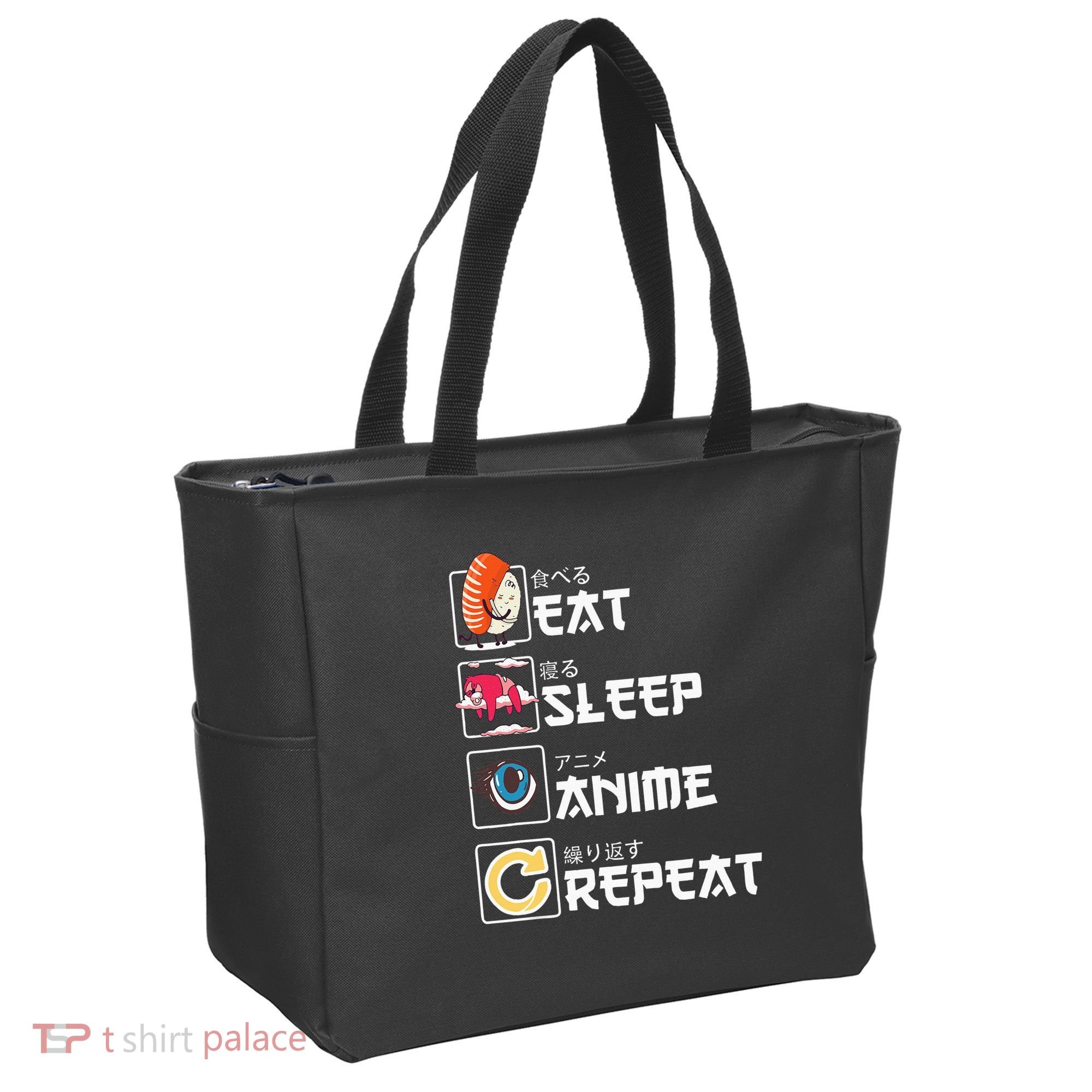 Kawaii Manga Sushi Eat Sleep Anime Repeat Cute Anime Tote Bag