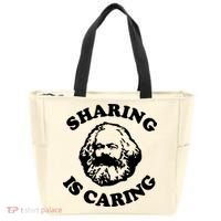 Karl Marx Sharing Is Caring Tote Bag thumb 0