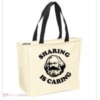Karl Marx Sharing Is Caring Tote Bag thumb 2