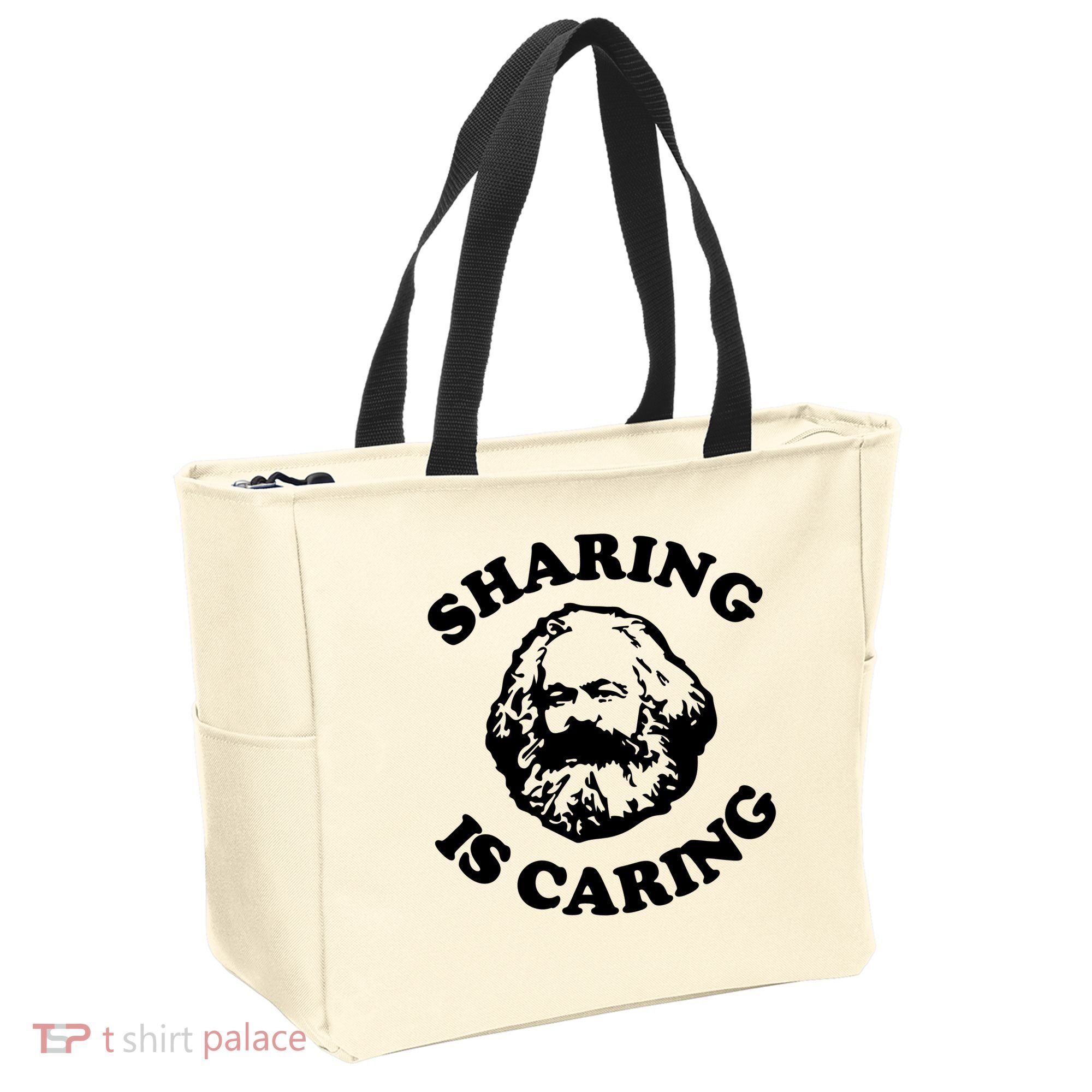 Karl Marx Sharing Is Caring Tote Bag
