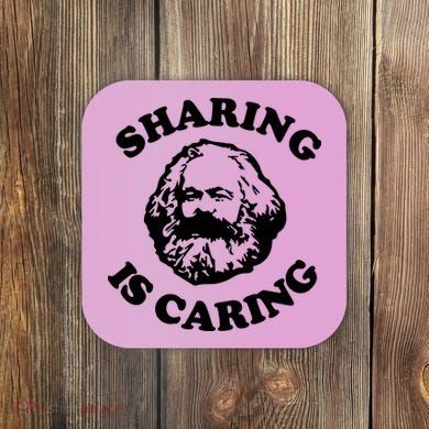 Karl Marx Sharing Is Caring Coaster