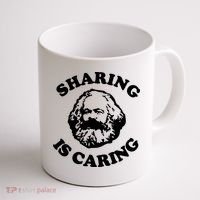 Karl Marx Sharing Is Caring Coffee Mug thumb 1