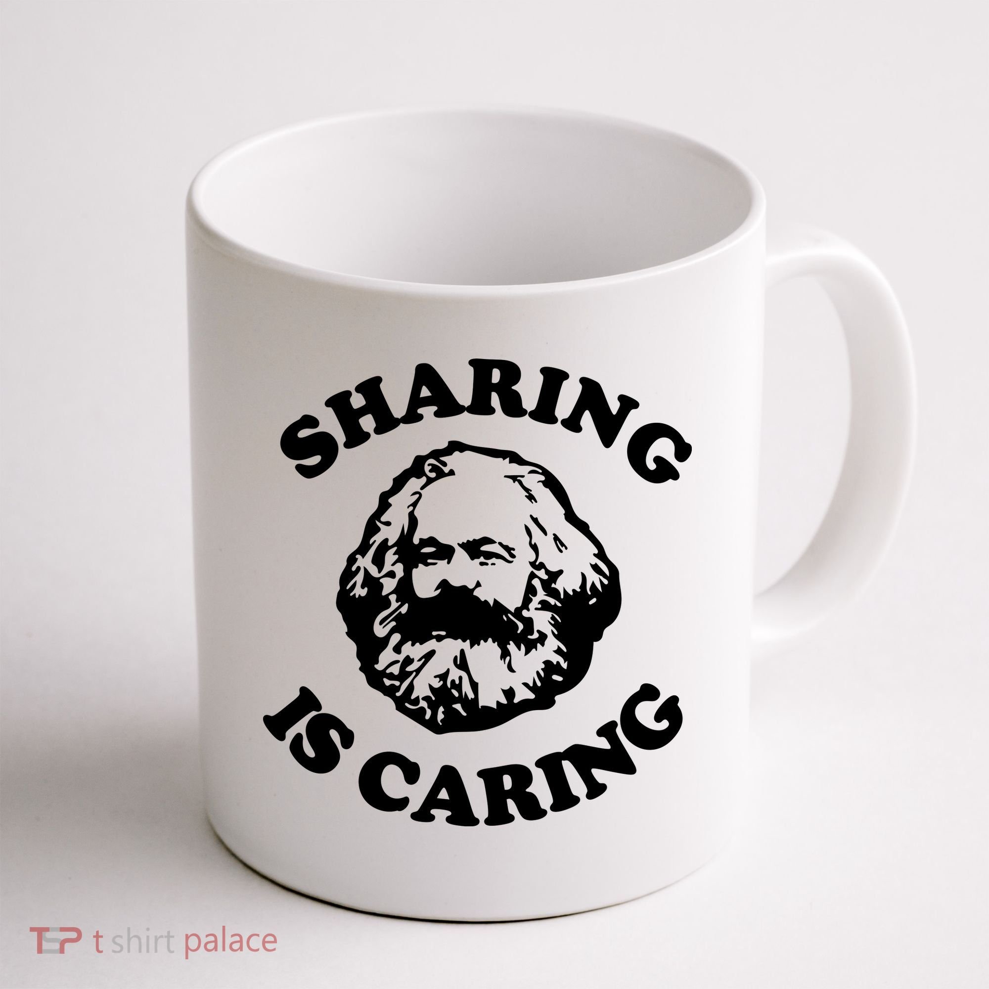 Karl Marx Sharing Is Caring Coffee Mug