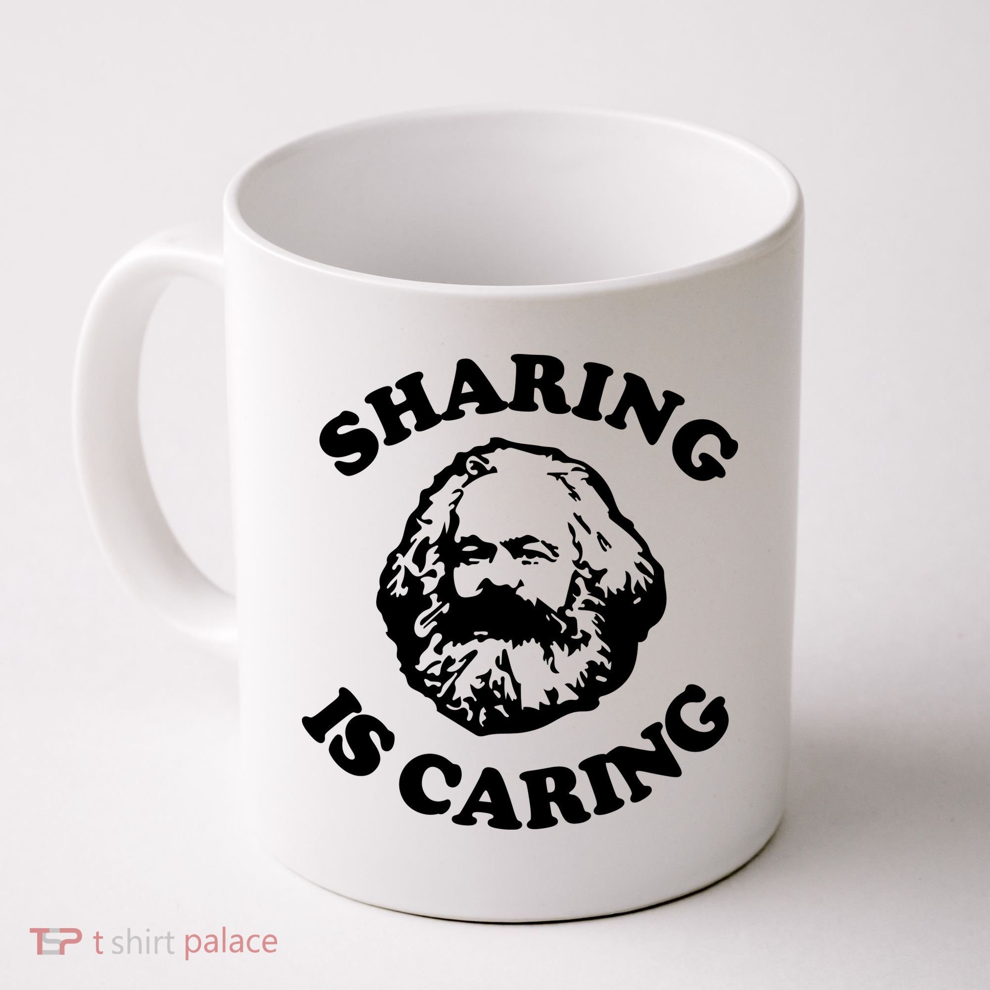 Karl Marx Sharing Is Caring Coffee Mug
