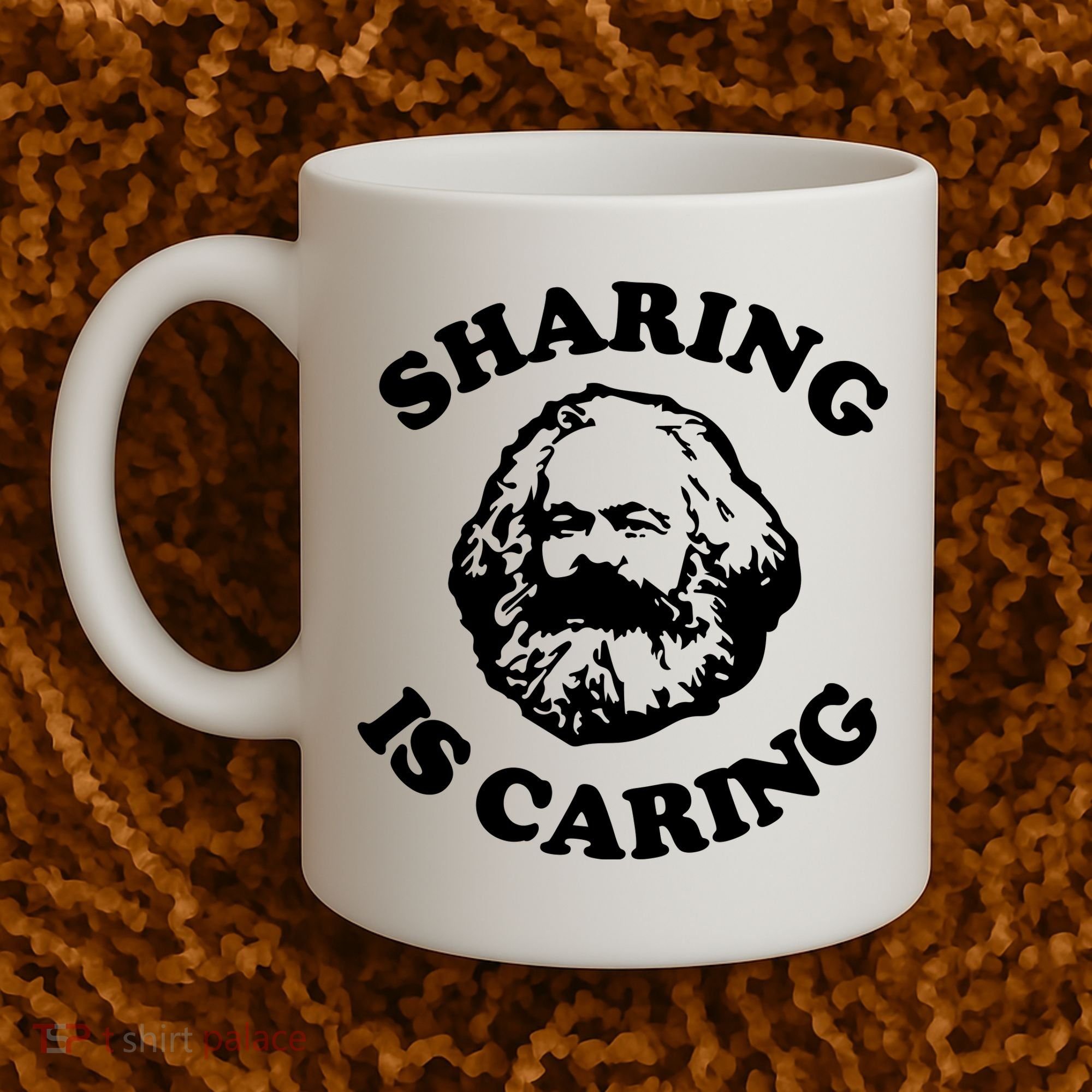 Karl Marx Sharing Is Caring Coffee Mug