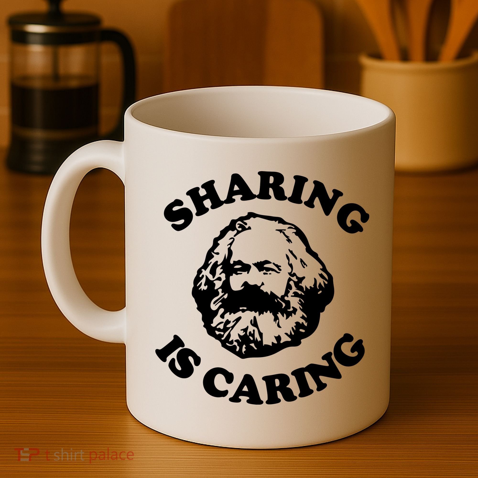Karl Marx Sharing Is Caring Coffee Mug