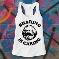 Karl Marx Sharing Is Caring Women's Tank Top thumb 3