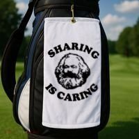 Karl Marx Sharing Is Caring Golf Towel thumb 2