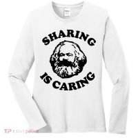Karl Marx Sharing Is Caring Women's Long Sleeve Shirt thumb 0