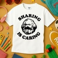 Karl Marx Sharing Is Caring Kids T-Shirt thumb 3